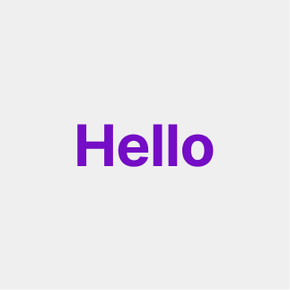 An example of large text that has sufficient colour contrast with the background. The text is purple and reads 'Hello'